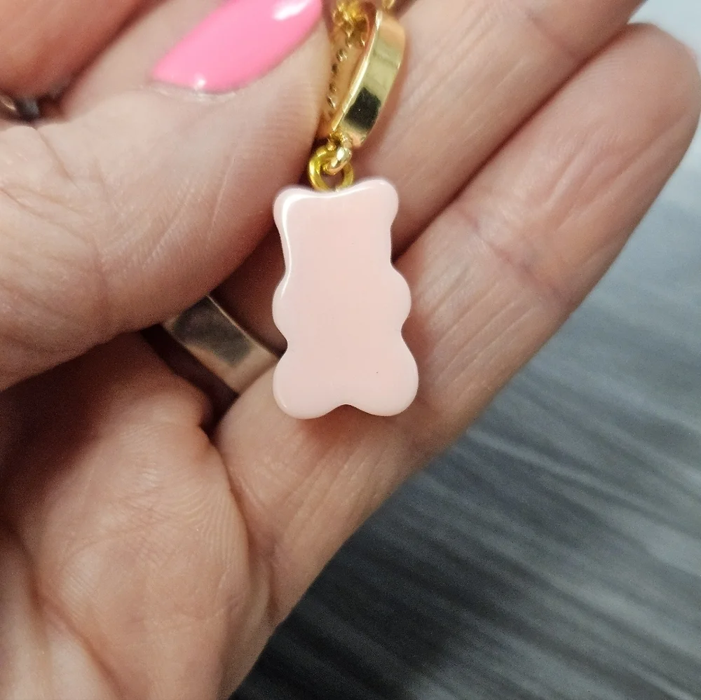 2 NEW Teddy Bear Pendants + Gold-Tone Stainless Steel Necklace Bundle | Trending